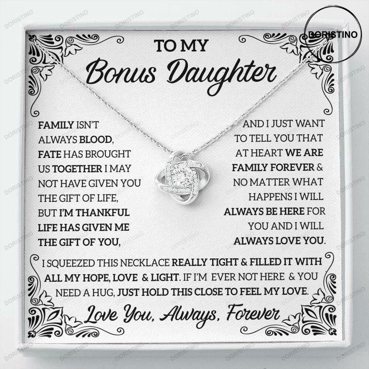 To My Bonus Daughter Necklace Love Knot Necklace Bonus Daughter Gift Doristino Awesome Necklace