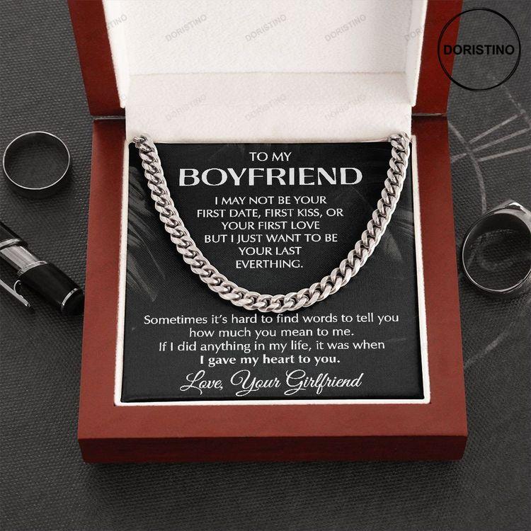 To My Boyfriend Cuban Chain Necklace Valentine Birthday Gift Doristino Awesome Necklace