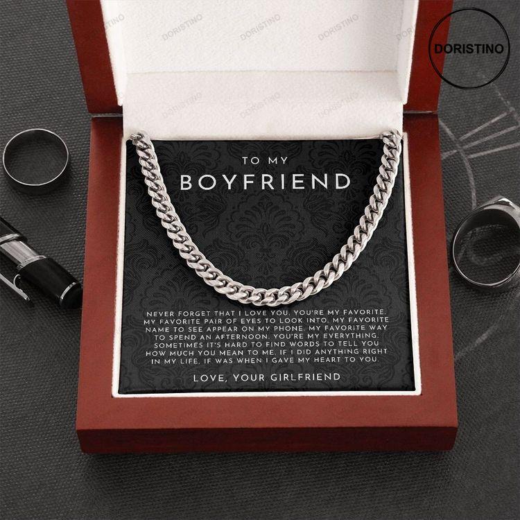 To My Boyfriend Necklace Valentines Day Gift For Boyfriend Boyfriend Gift Christmas Gifts For Boyfriend Boyfriend Valentines Day Gifts Doristino Awesome Necklace