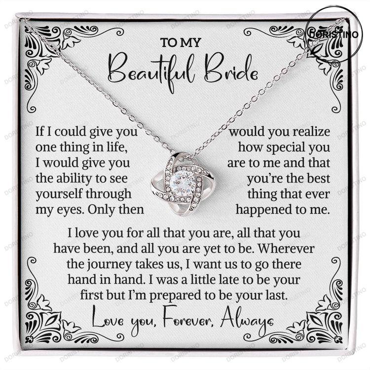 To My Bride Gift From Groom Wedding Day Gift For Bride From Groom Groom To Future Wife Gift Wedding Day From Groom To Bride_ Love Knot Doristino Awesome Necklace