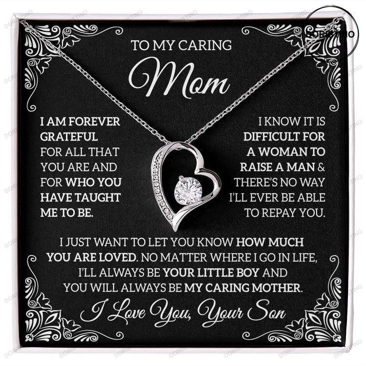 To My Caring Mom Gift From Son Mom Gift Mom Necklace Forever Love Necklace Doristino Awesome Necklace