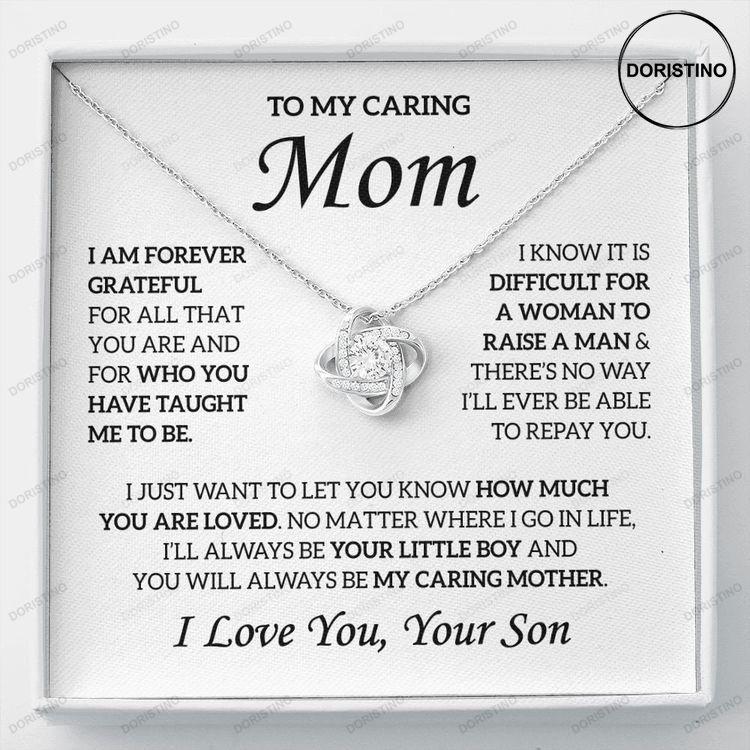 To My Caring Mom Gift From Son Mom Gift Mom Necklace Love Knot Necklace 14k Sentimental Gift Doristino Limited Edition Necklace