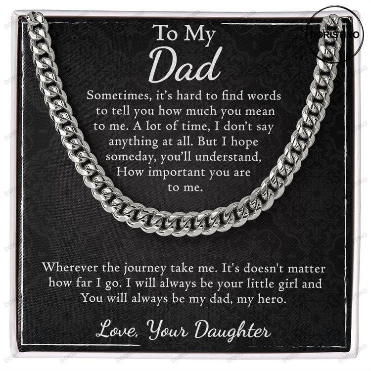 To My Dad Cuban Necklace Gift Father Gift For Fathers Day Father Birthday Gift Father Gifts From Daughter And Son Doristino Awesome Necklace