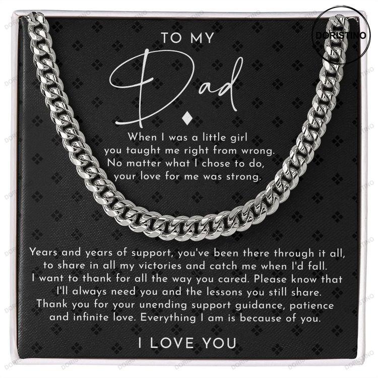 To My Dad Necklace Cuban Chain Necklace Gift For Dad From Daughter Dad Jewelry Father's Day Gift Doristino Awesome Necklace