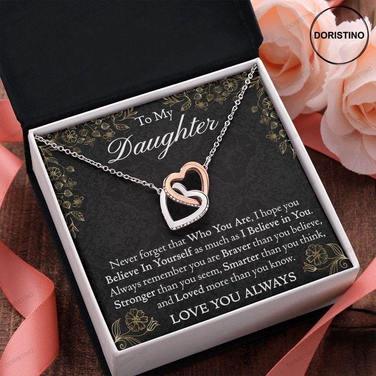 To My Daughter - 925 Silver Heart Necklace Love Dad Daughter Gift Adult Daughter Necklace Birthday Mothers Day Doristino Awesome Necklace