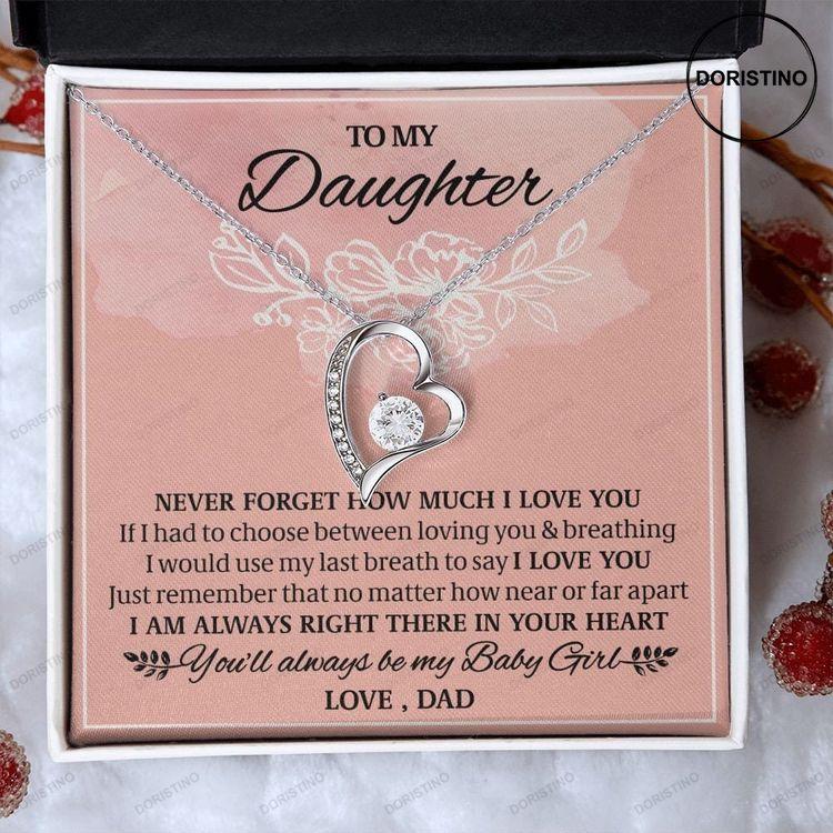 To My Daughter Daughter Gift Gift From Dad Forever Love Necklace 14k White Gold Gift Doristino Awesome Necklace