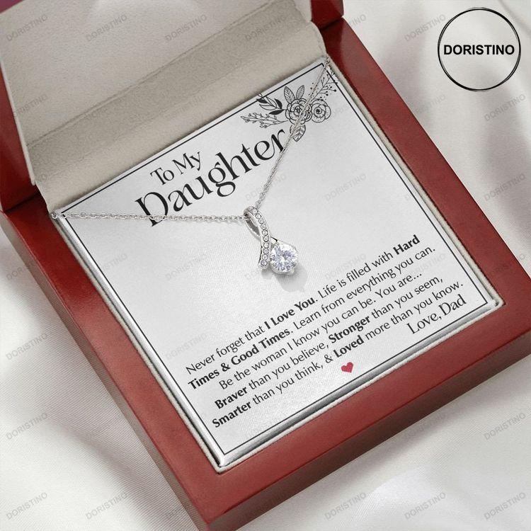 To My Daughter Gift From Dad Alluring Beauty Necklace With Meaningful Love Card June Birthday Gifts Dainty Necklaces For Women Doristino Trending Necklace