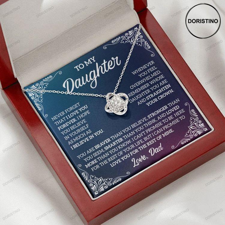 To My Daughter Gift From Dad Daughter Necklace With Love Message Love Knot Necklace Birthday Gifts Dainty Necklaces Doristino Awesome Necklace