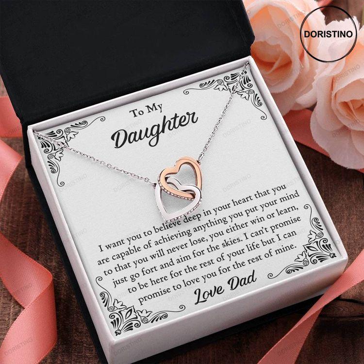 To My Daughter Heart Necklace With Love Card Doristino Limited Edition Necklace
