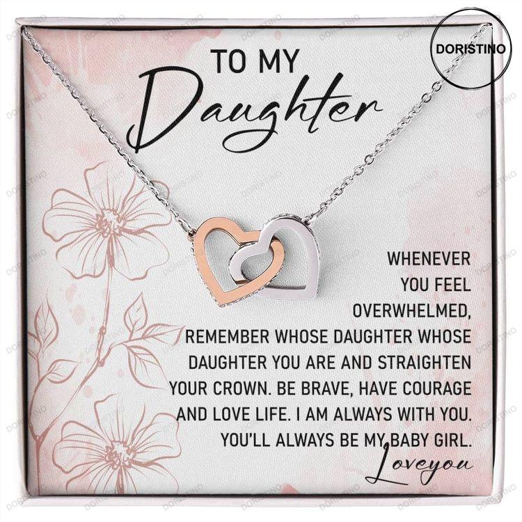 To My Daughter Interlocking Hearts Necklace With Message Card Doristino Trending Necklace