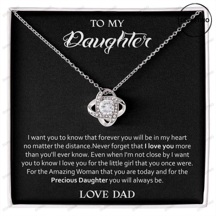 To My Daughter Love Knot Necklace Gift With Message Card From Love Dad Doristino Limited Edition Necklace