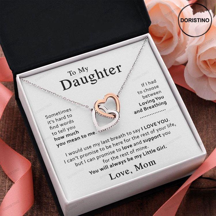 To My Daughter Necklace Daughter Mother Necklace Interlocking Hearts Necklace Daughter Gift From Mom Doristino Limited Edition Necklace
