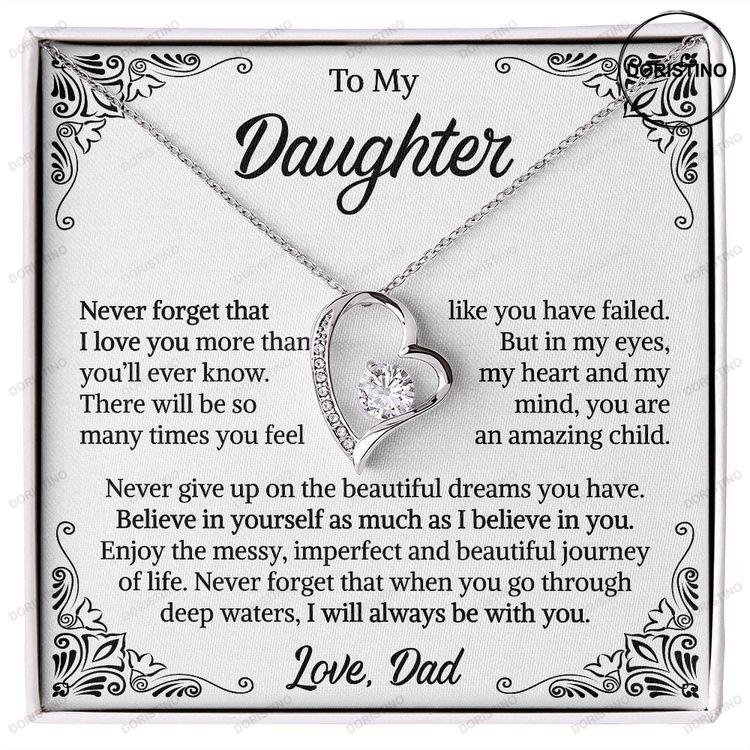To My Daughter Necklace Forever Love Necklace Gift From Dad Daughter Gift Doristino Limited Edition Necklace