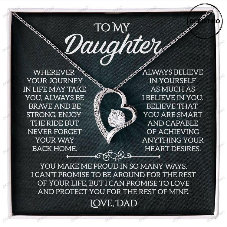 To My Daughter Necklace Forever Love Necklace Gift From Dad Daughter Jewelry Doristino Trending Necklace