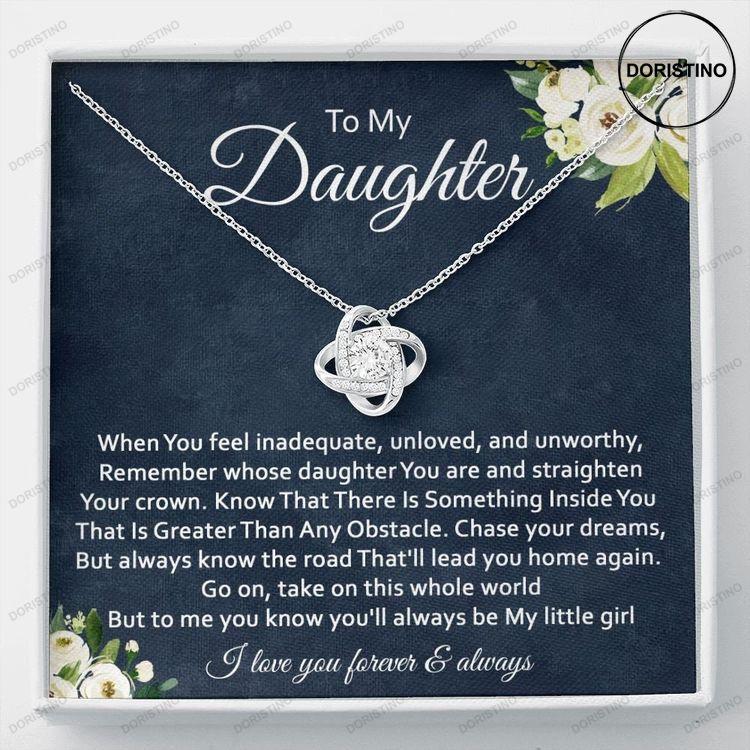 To My Daughter Necklace Love Knot Necklace Daughter Gift Daughter Jewelry Doristino Trending Necklace