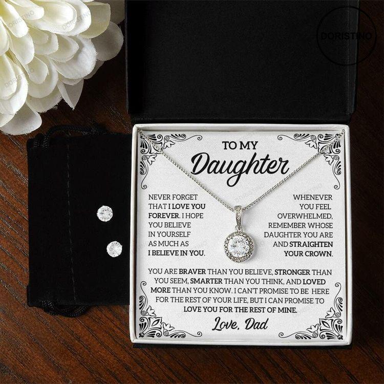 To My Daughter On Her Wedding Day Message Gift For Bride From Her Parent Necklace Gift For Bride From Her Dad Doristino Awesome Necklace