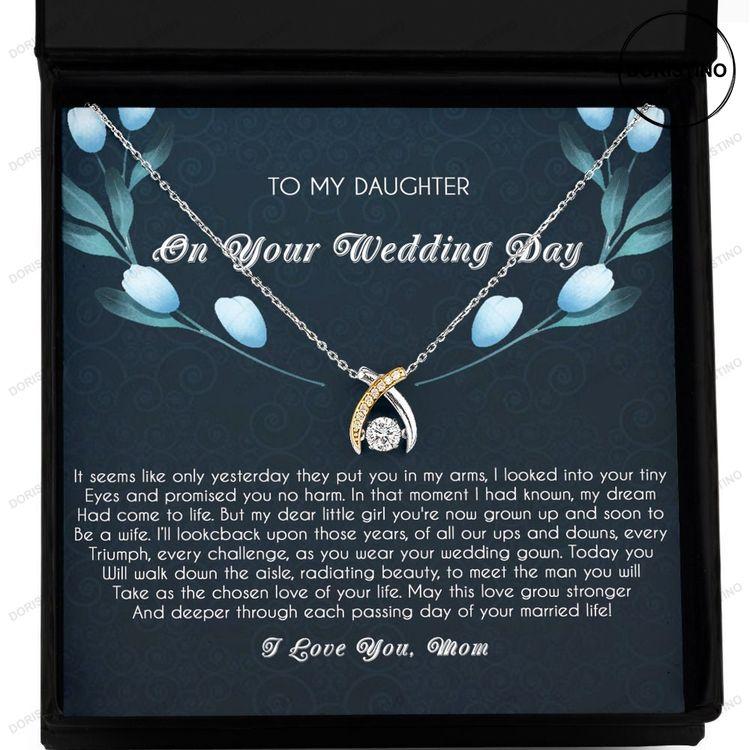 To My Daughter On Your Wedding Day Gift From Mother Of The Bride Mother Of The Bride Card On Wedding Day Doristino Trending Necklace