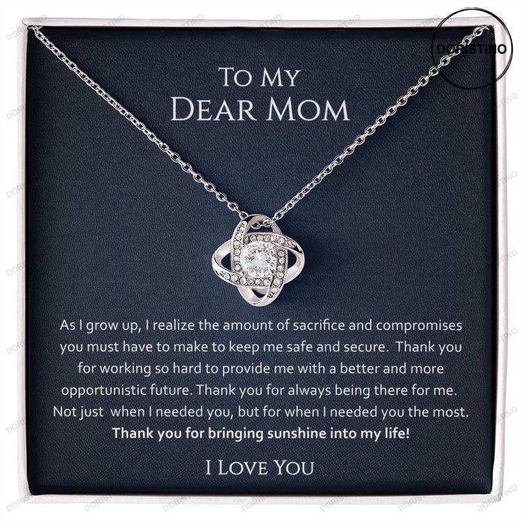 To My Dear Mom Love Knot Necklace Doristino Limited Edition Necklace