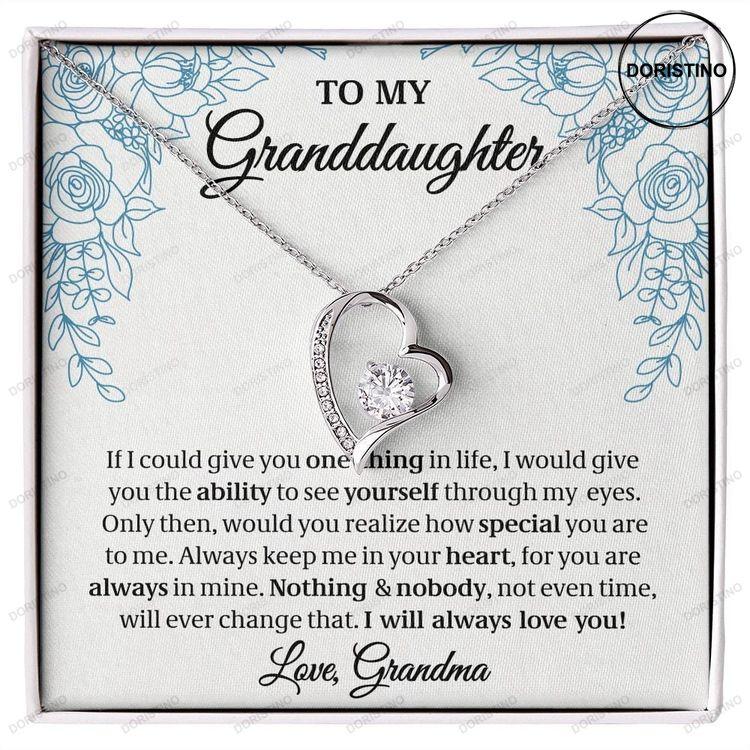To My Granddaughter Granddaughter Gift Gift From Grandma Forever Love Necklace 14k White Gold Gift Doristino Limited Edition Necklace
