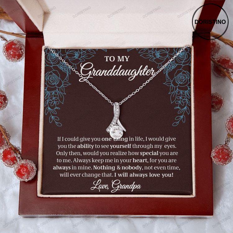 To My Granddaughter Granddaughter Gift Gift From Grandpa Alluring Beauty Necklace 14k White Gold Gift Doristino Limited Edition Necklace