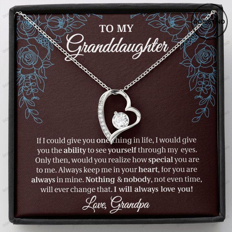 To My Granddaughter Granddaughter Gift Gift From Grandpa Forever Love Necklace 14k White Gold Gift Doristino Limited Edition Necklace