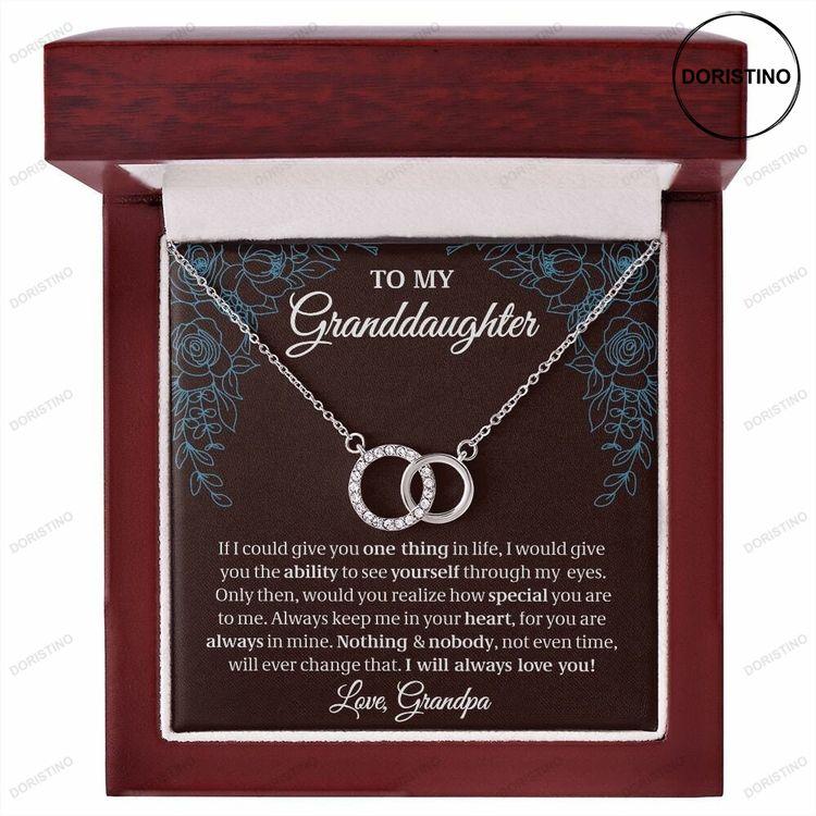 To My Granddaughter Granddaughter Gift Gift From Grandpa Perfect Pair Necklace 14k White Gold Gift Doristino Limited Edition Necklace