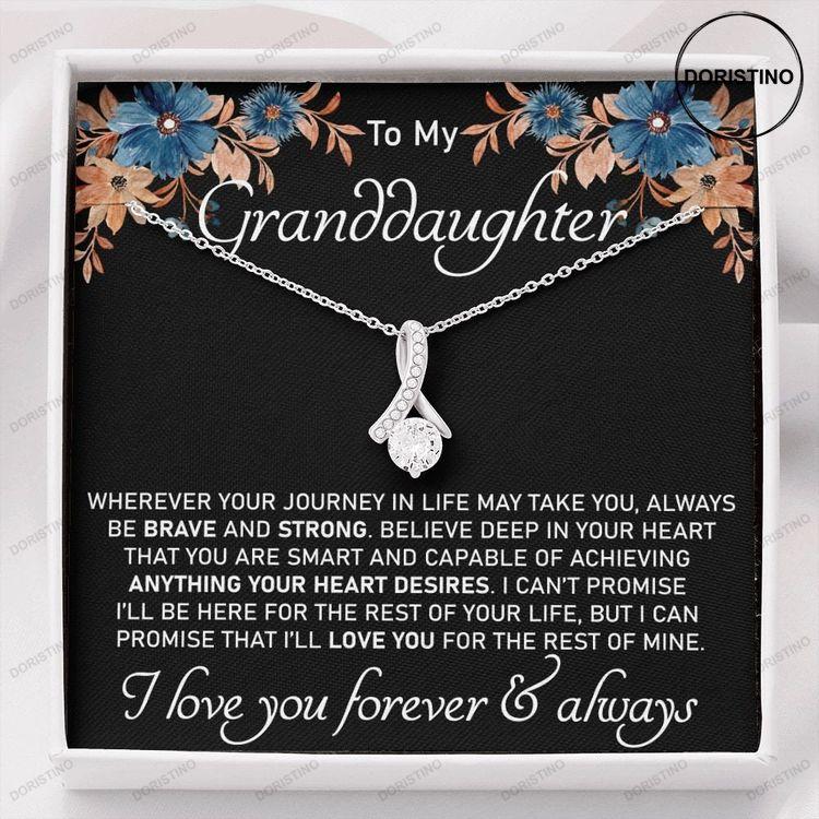 To My Granddaughter Granddaughter Gift Granddaughter Necklace Alluring Beauty Necklace Gift From Grandparent Mother's Day Gift Doristino Trending Necklace