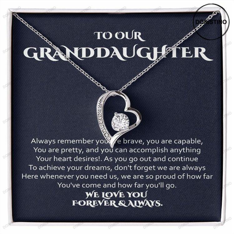 To My Granddaughter Necklace Granddaughter Gift From Grandma Gift From Grandpa Granddaughter Birthday Graduation Christmas Gifts Doristino Limited Edition Necklace