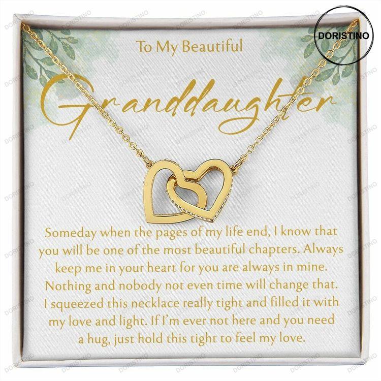 To My Granddaughter Necklace Interlocking Hearts Necklace Birthday Gift For Granddaughter Granddaughter Jewelry Doristino Trending Necklace