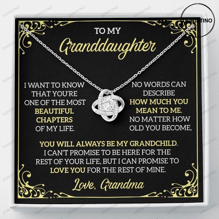 To My Granddaughter Necklace Love Knot Necklace Gift From Grandma To Granddaughter Doristino Awesome Necklace