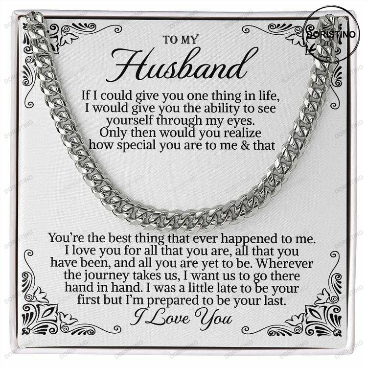 To My Husband Cuban Chain Necklace For Him Romantic Birthday Gifts For Him Birthday Best Jewelry For Men Jewelry For Him Father's Day Gift Doristino Awesome Necklace