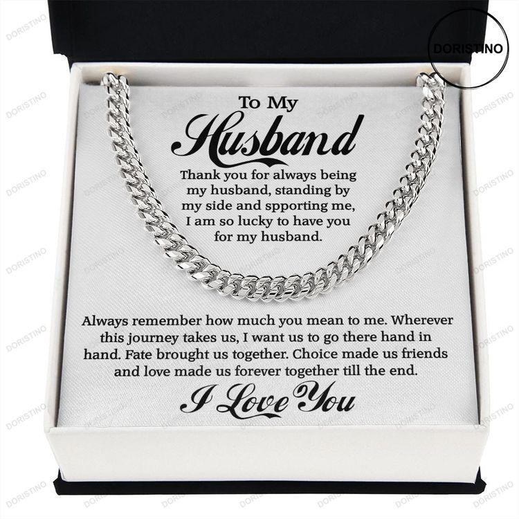 To My Husband Necklace Cuban Chain Necklace Valentine Birthday Anniversary Gift Doristino Trending Necklace
