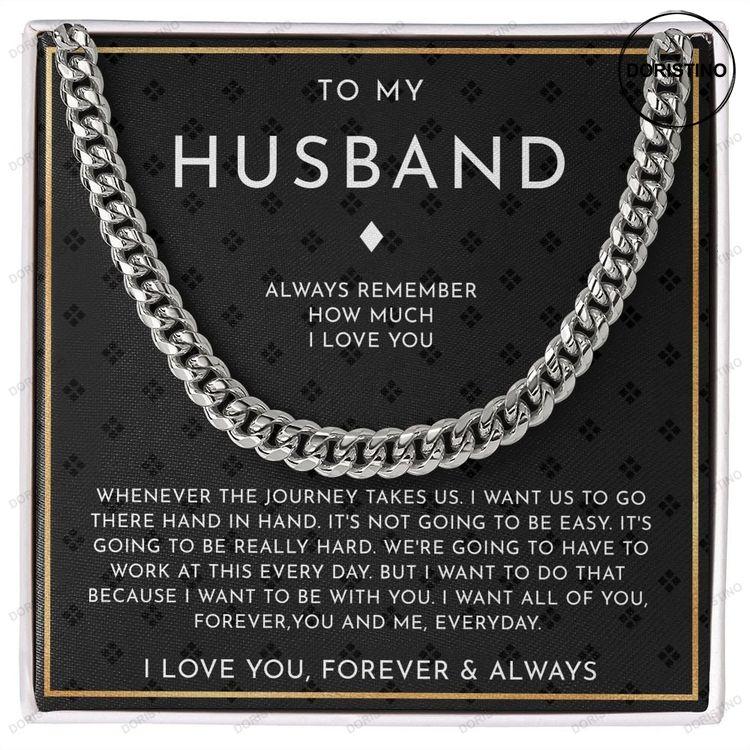 To My Husband Necklace Cuban Link Chain Necklace Gift For Husband From Wife Husband Necklace Husband Jewelry Father's Day Doristino Limited Edition Necklace