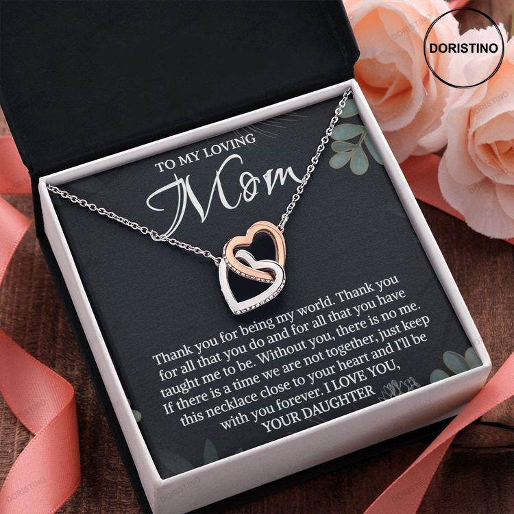 To My Loving Mom Gift For Mom From Daughter Mom Jewelry Mom Necklace Interlocking Hearts Necklace Doristino Trending Necklace