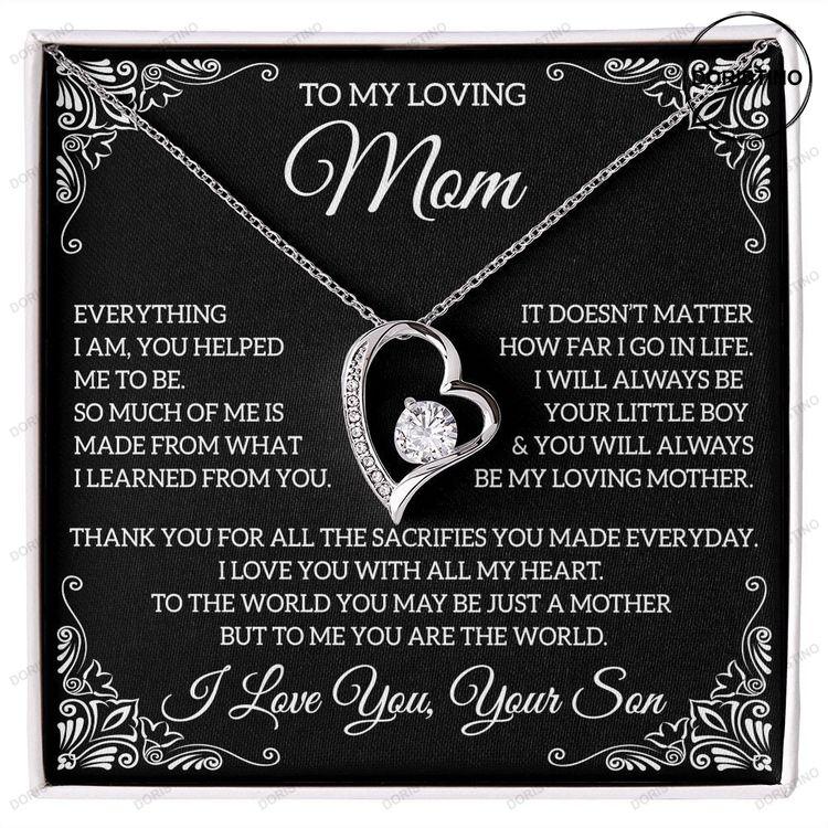 To My Loving Mom Gift From Son Mom Gift Mom Necklace Forever Love Necklace Doristino Limited Edition Necklace
