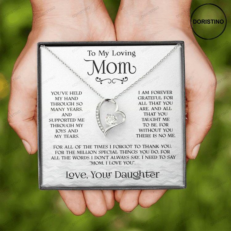 To My Loving Mom Necklace Forever Love Necklace Gift For Mom From Daughter Mom Birthday Gift Mom Jewelry Doristino Trending Necklace