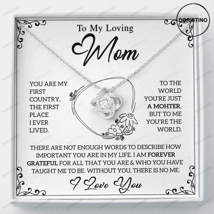 To My Loving Mom Necklace Love Knot Necklace Mom Gift Doristino Trending Necklace