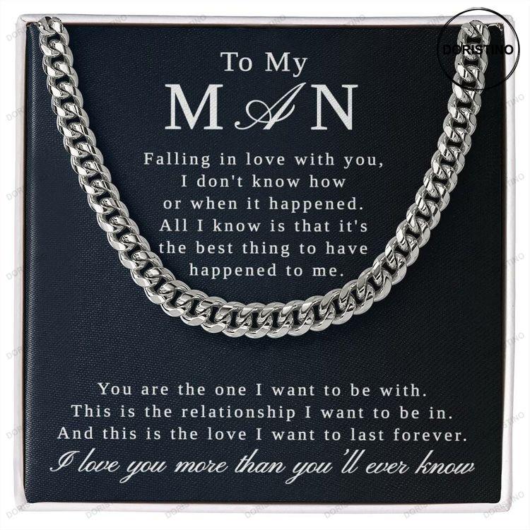 To My Man Gift Cuban Necklace With Love Message Card Doristino Awesome Necklace