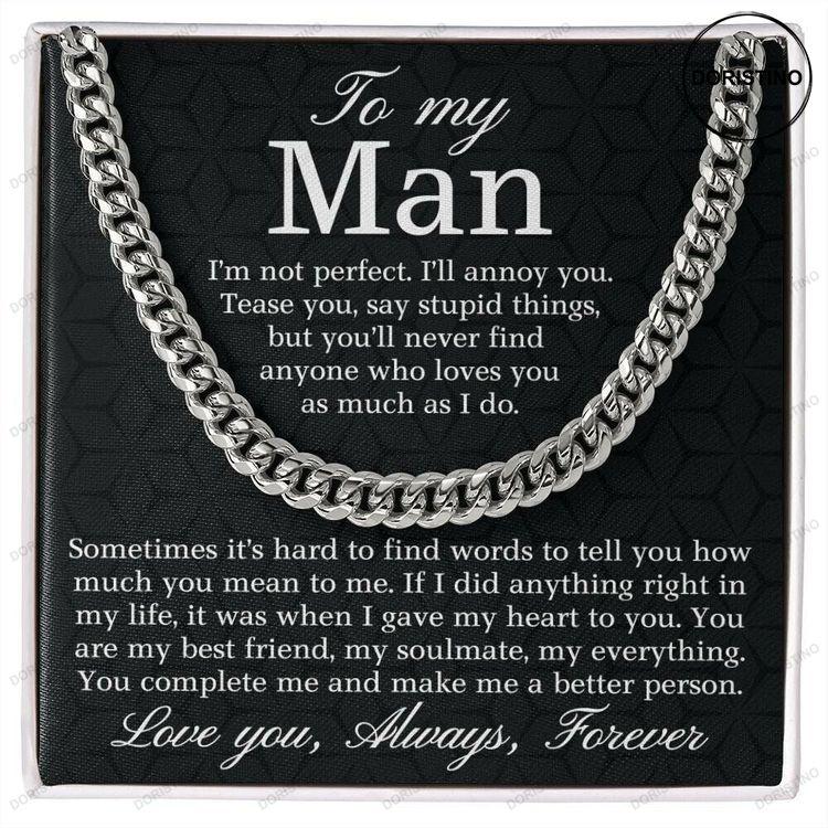 To My Man Gift Necklace Gift For Man Anniversary Gift Birthday Gift Doristino Awesome Necklace