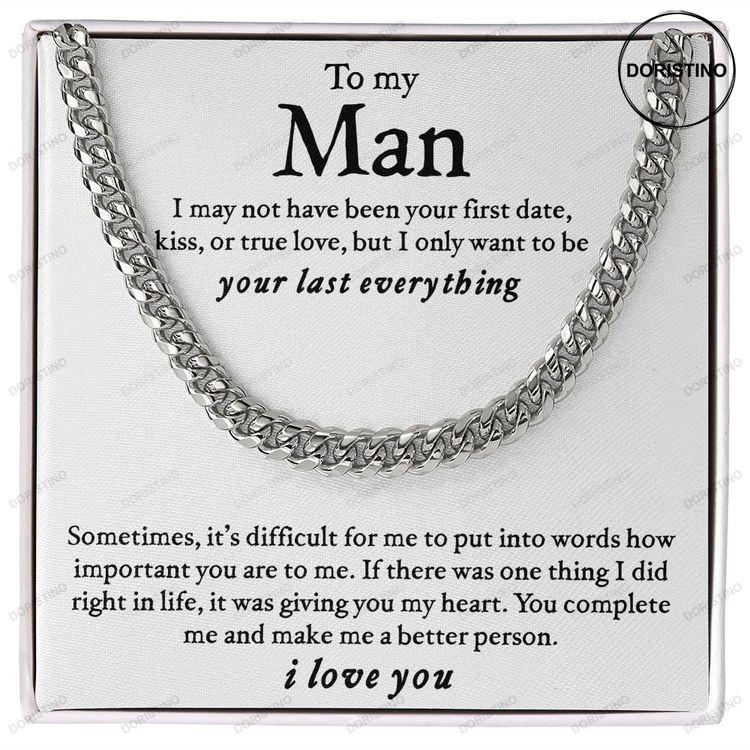 To My Man Necklace Cuban Link Chain Necklace Gift For Man Man Jewelry Doristino Awesome Necklace