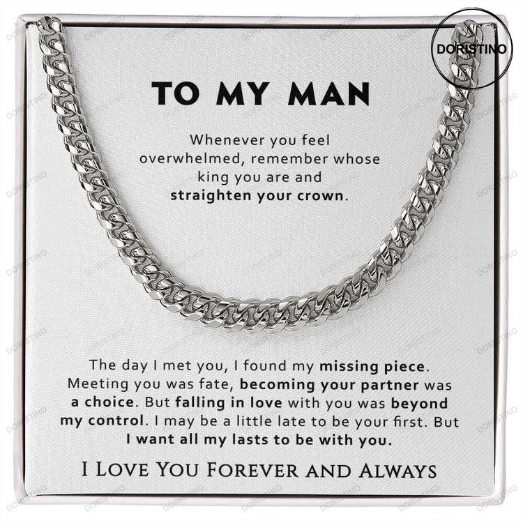 To My Man Necklace Gift Gift For Man From His Woman For Any Occasion Doristino Limited Edition Necklace