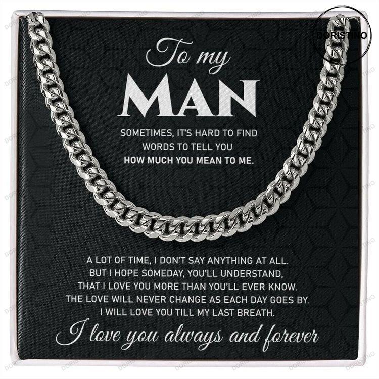 To My Man Necklace Gift With Card Gift From Wife And Girlfriend To Him Doristino Trending Necklace