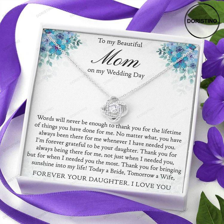 To My Mom On My Wedding Day Mother Necklace Gift From Daughter Doristino Awesome Necklace