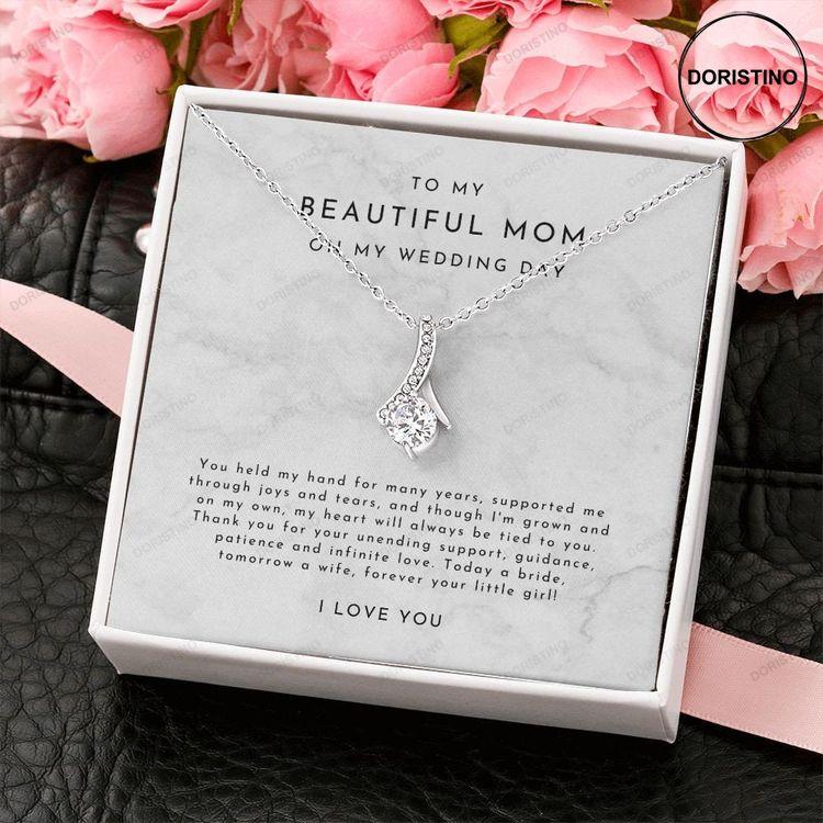 To My Mom On My Wedding Day Mother Of Bride Necklace To My Mom Necklace Mother Of Bride Gift Mother Of The Bride Necklace To My Mom Doristino Limited Edition Necklace