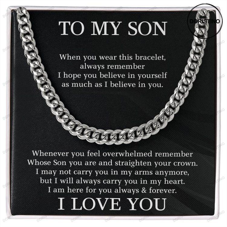 To My Son Cuban Chain Link Necklace With Meaningful Message Doristino Limited Edition Necklace