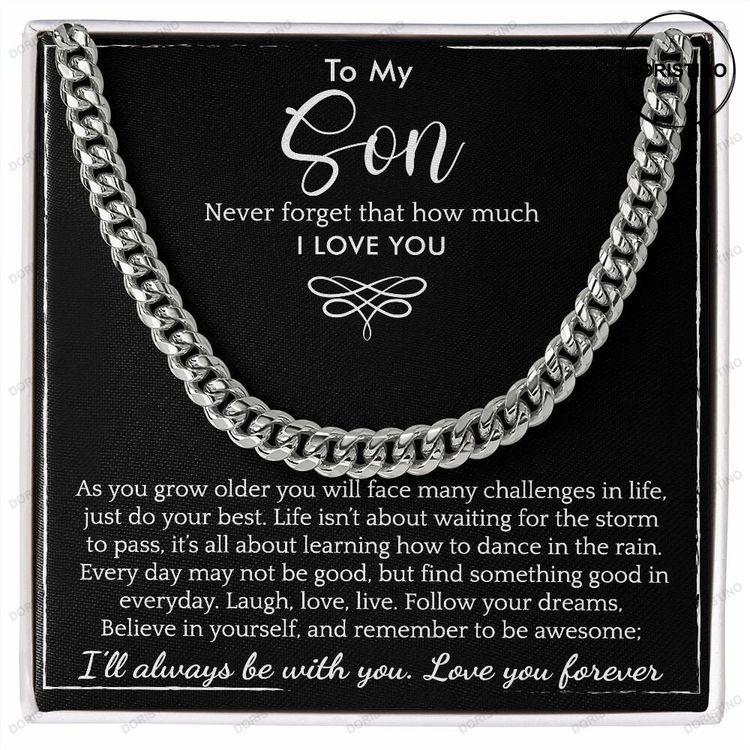 To My Son Gift From Parent Son Cuban Necklace Doristino Trending Necklace
