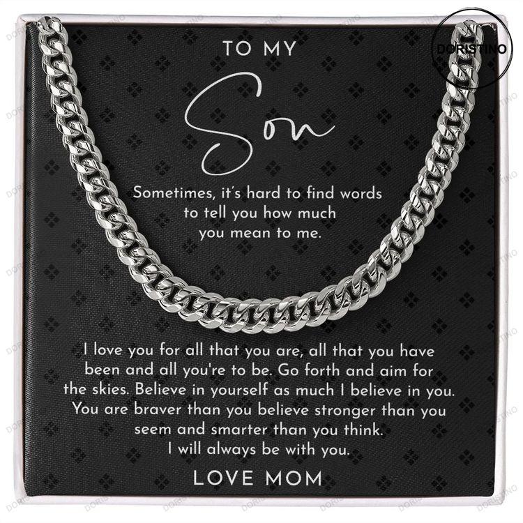 To My Son Gift Son Cuban Necklace Gifts From Mom Son Graduation Gift Son Birthday Gift From Dad To Son Christmas Gifts For Son Doristino Trending Necklace