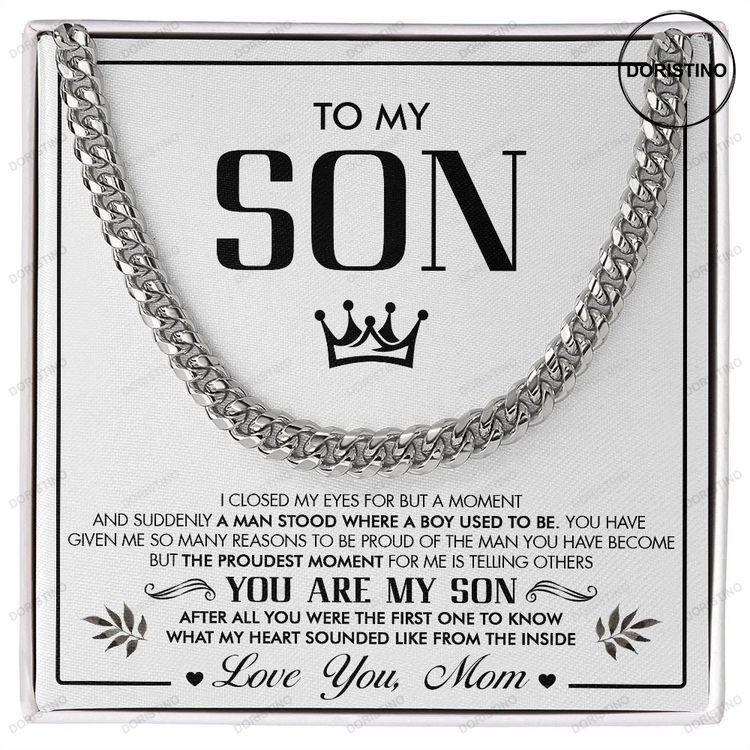 To My Son Message Card Necklace For Son From Mom Son Gift From Mom Unique Gift For Grown Sons Mother To Son Doristino Awesome Necklace