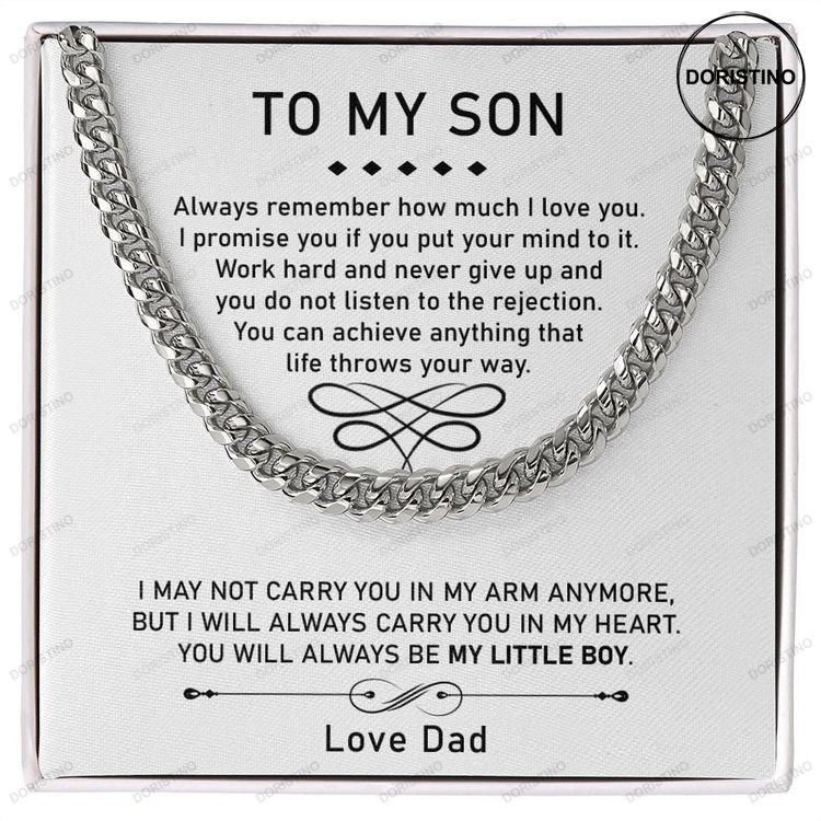 To My Son Necklace Cuban Chain Link Gift For Son From Dad Son Jewelry Doristino Awesome Necklace