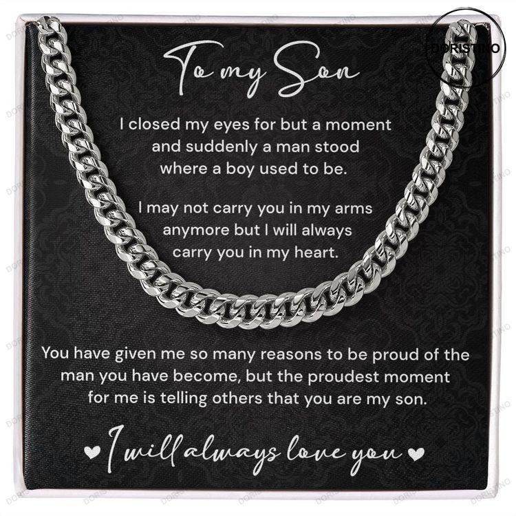 To My Son Necklace Cuban Chain Link Necklace Son Jewelry Doristino Trending Necklace